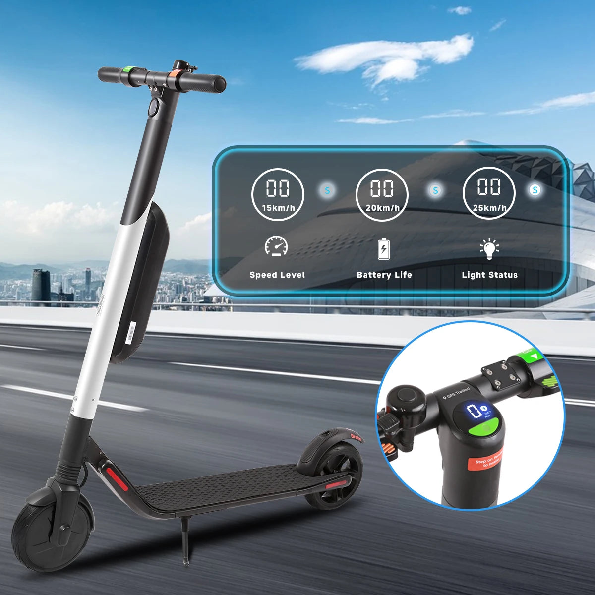 Trottinette Électrique Segway ES4 36V, 25 km/h, IPX6 Étanche pour Adultes
