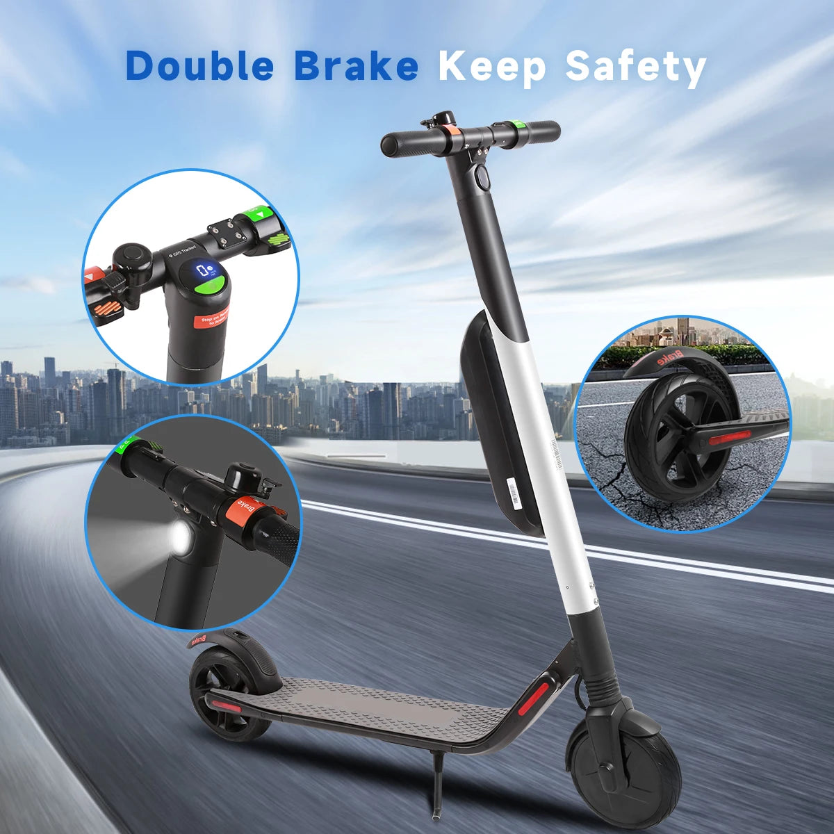 Trottinette Électrique Segway ES4 36V, 25 km/h, IPX6 Étanche pour Adultes