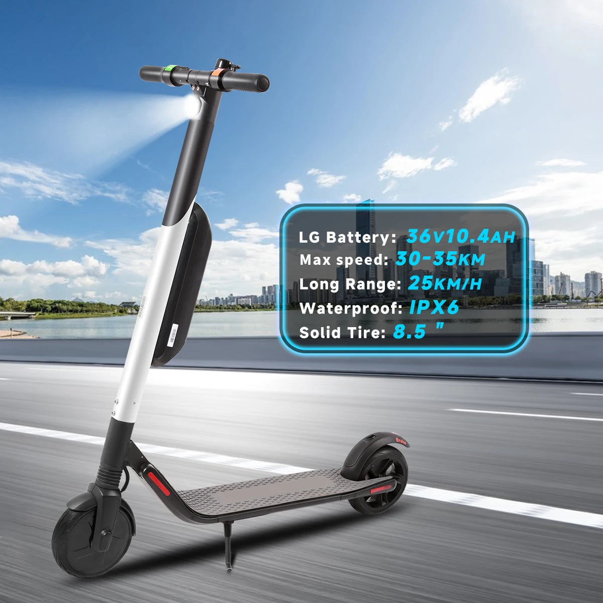 Trottinette Électrique Segway ES4 36V, 25 km/h, IPX6 Étanche pour Adultes