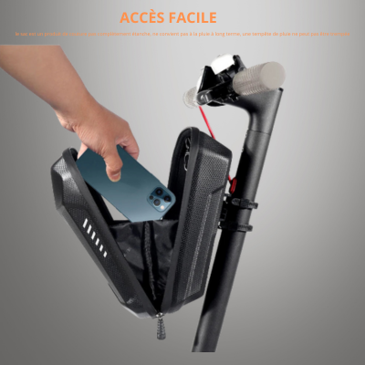 Sac Avant pour Trottinette Électrique WILD MAN, Coque Dure, 2-4L, Étanche et Réfléchissant, Compatible M365 Pro