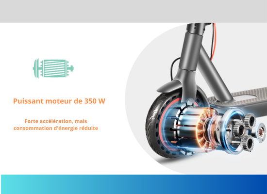 Trottinette Électrique 350W Pliable avec Batterie 36V 10.4Ah et Application pour Adultes