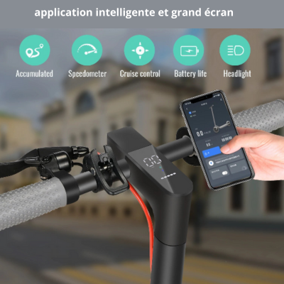 Trottinette Électrique 350W Pliable avec Batterie 36V 10.4Ah et Application pour Adultes